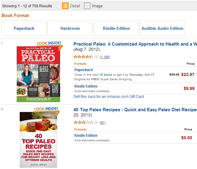 книги в Amazon про палеодиету