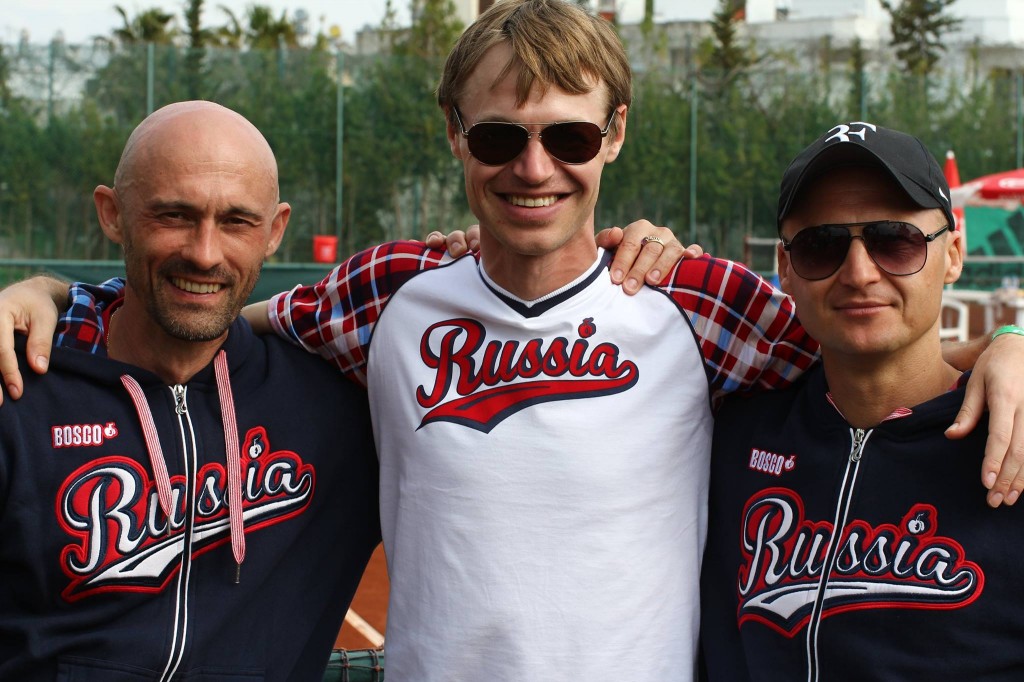 Андрей на сборах с членами командной сборной России по теннису среди ветеранов