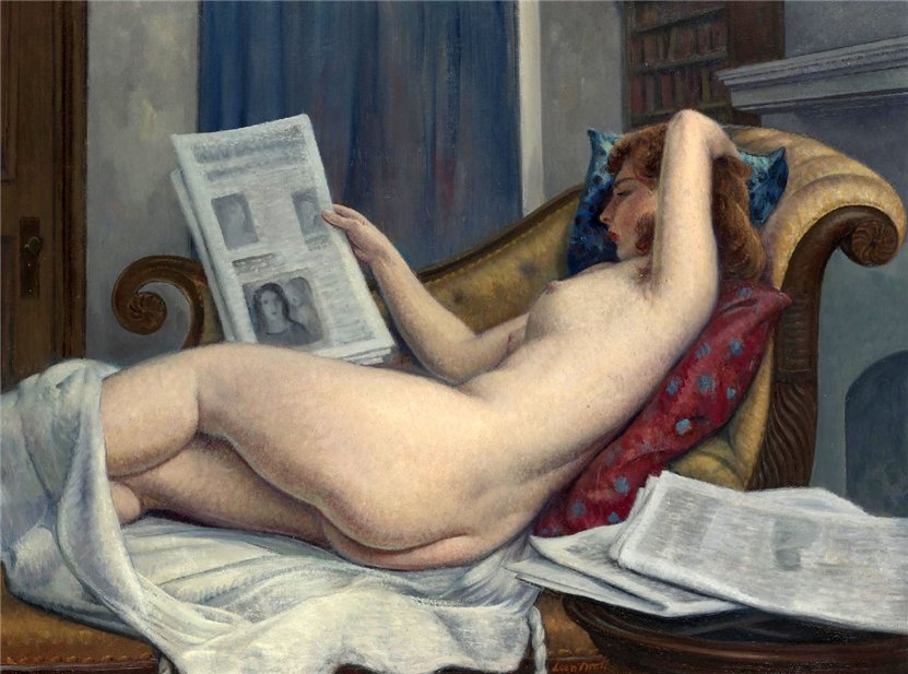 Leon Kroll. Naked Woman Reading