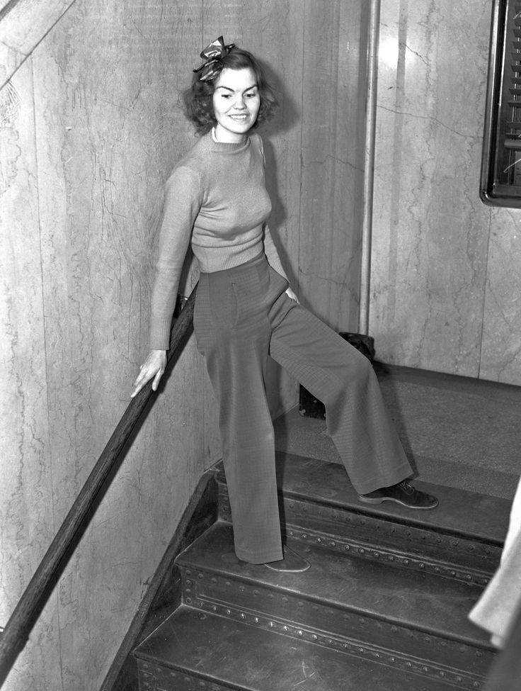 Хелен Хьюлик в брюках, 1938 год, Лос Анджелес