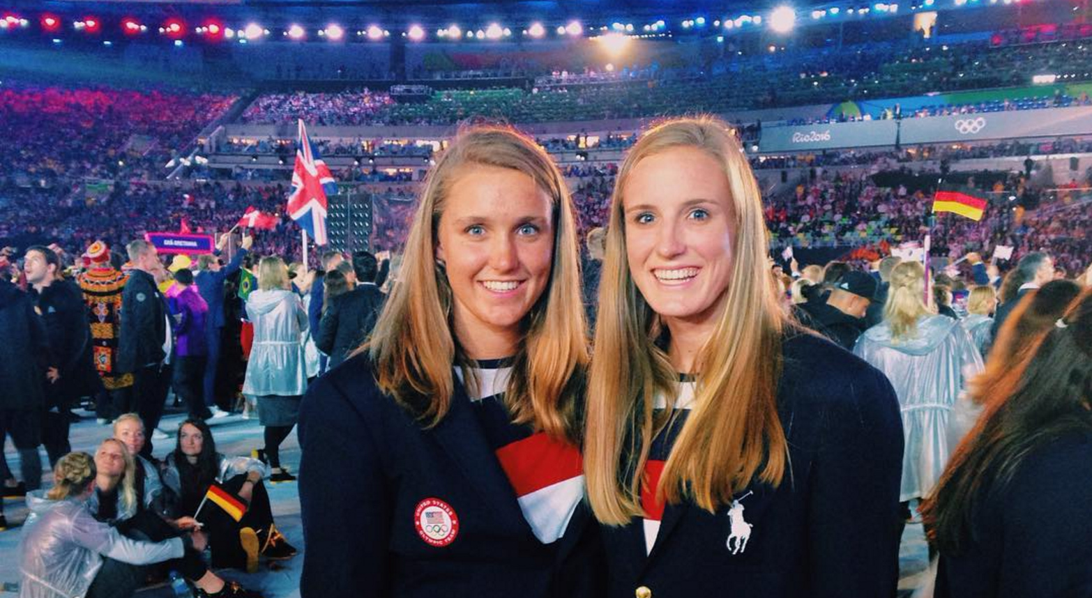 At just 17 and 19 Aria Fischer (left) and sister Makenzie are among the youngest athletes on the US water polo team