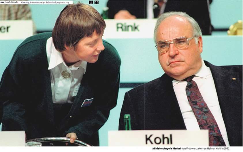 Ангела Меркель и Гельмут Коль. 1991 год